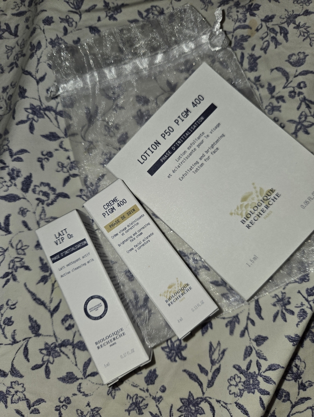 Biologique Recherche 3 SAMPLES : Lotion P50 PIGM400,Creme PIGM 400, & LAIT VIP02